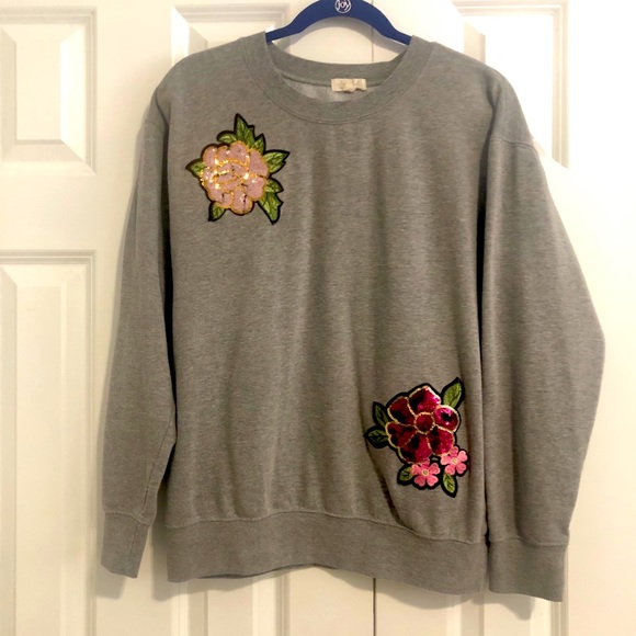 Ultra Flirt Sweatshirt Sequin Flowers - Picture 2 of 10